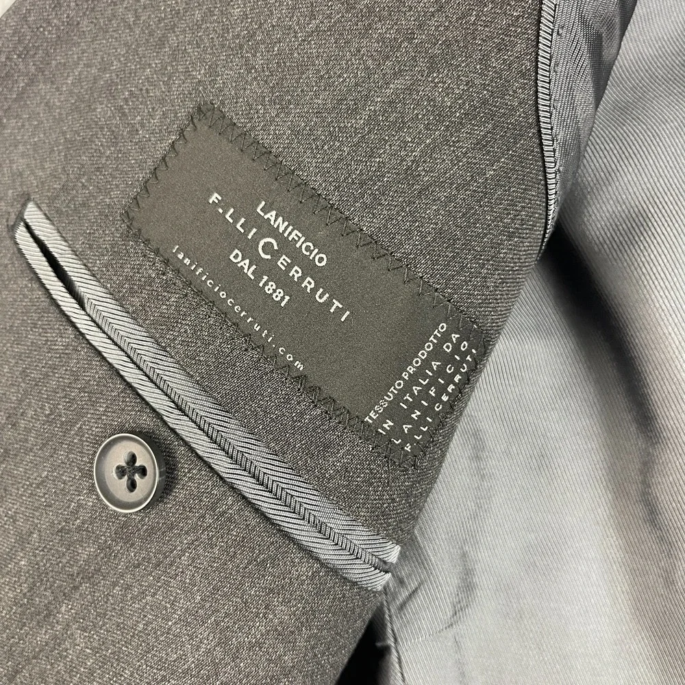 Banana Republic Lanificio F.lli Cerruti Wool Suit Men Gray Blazer 40R Pant 34x29